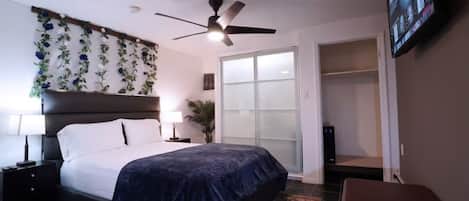 1 bedroom, travel crib, WiFi, bed sheets