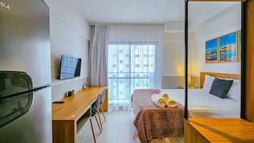 Estúdio | 1 quarto, espaço de trabalho para notebook, cortinas blackout