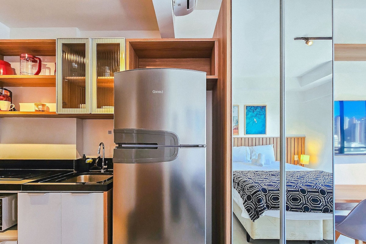 1 bedroom, laptop workspace, blackout drapes, iron/ironing board