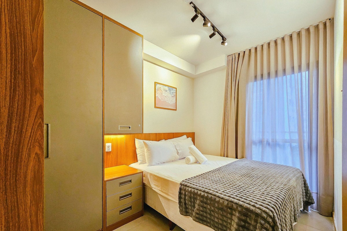 公寓 | 1 多间卧室、笔记本电脑工作区、遮光窗帘、熨斗/熨衣板