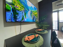 City Apartment, Kitchen, City View | Living area | TV