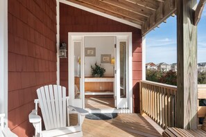 Terrace/patio - Saltwater Solace: Oceanside, Private Pool, Elevator, Hot Tub, Pool Table (Nags Head)