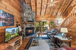 TV, fireplace, table tennis