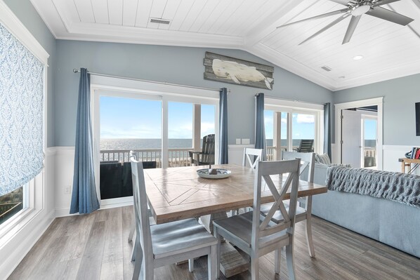 Dining - "Whale of a Time" is a 5 Bedrooms, 4 Bathrooms, Oceanfront, Elevator (Oak Island)