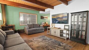 Smart TV, chimenea y reproductor de DVD