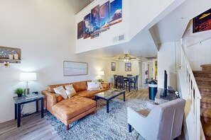 TV, fireplace, DVD player, video library - Two-level condo with loft bedroom, pool & hot tub, central A/C (Scottsdale)