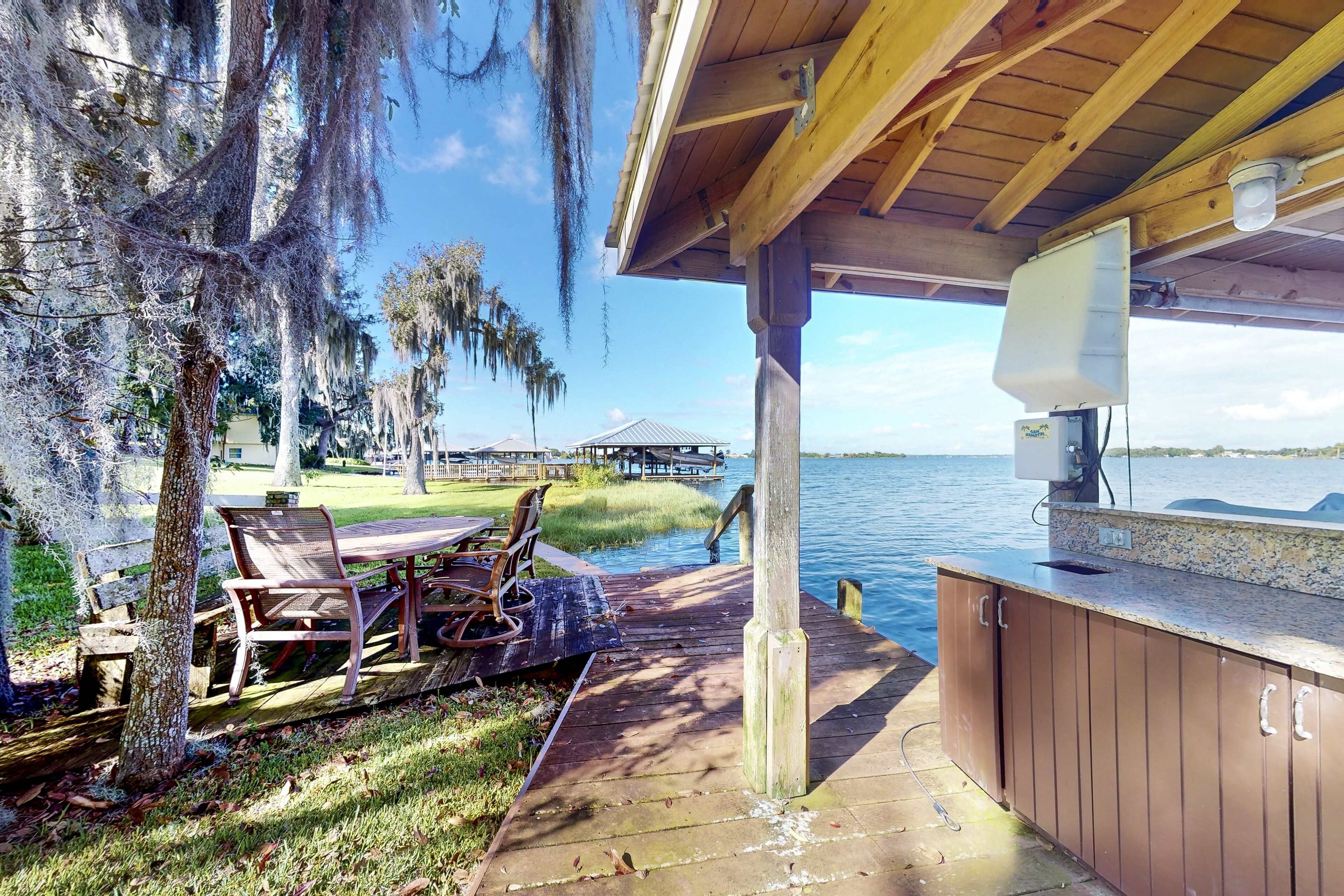 Visual Reference: Palatial Waterfront Home With Private Dock Yard Water Views Lake