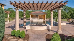 A pool area with a pergola, a gazebo, and a patio with outdoor furniture. - Villa Colibri, by Vinifera Homes (Kenwood)