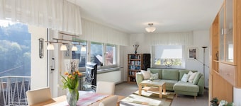 Appartement de vacances 'Rheinblick' avec balcon et Wi-Fi