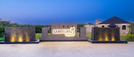 Front of property – evening/night