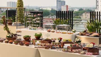 Outdoor banquet area