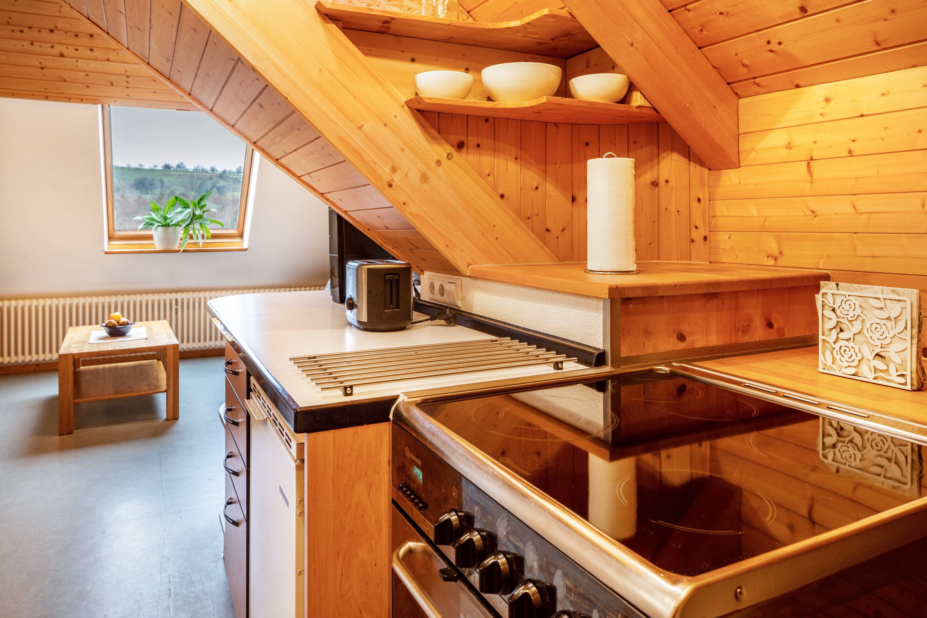 Réfrigérateur, four, plaque de cuisson, cafetière/bouilloire