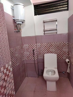 Standard Double Room, Balcony, Mountain View | Bathroom | Shower, slippers, towels, soap - Broadview Homestay  (Darjeeling)