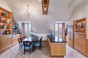 Superior Suite, 1 King Bed, City View (Grande Suite George Sand) | Private kitchen | Mini-fridge, espresso maker, electric kettle - Maison Barrière Vendôme (Paris)