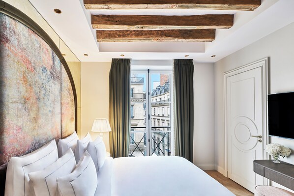 Deluxe Room, 1 King Bed, City View (Castiglione Room) | Premium bedding, down comforters, pillowtop beds, free minibar items - Maison Barrière Vendôme (Paris)