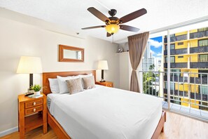 Apartment, 1 Bedroom, Air conditioning, City View (0109) | 1 bedroom, iron/ironing board, bed sheets