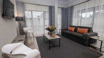 Apartamento Premium, 1 habitación | 1 dormitorio, caja fuerte, tabla de planchar con plancha y wifi gratis