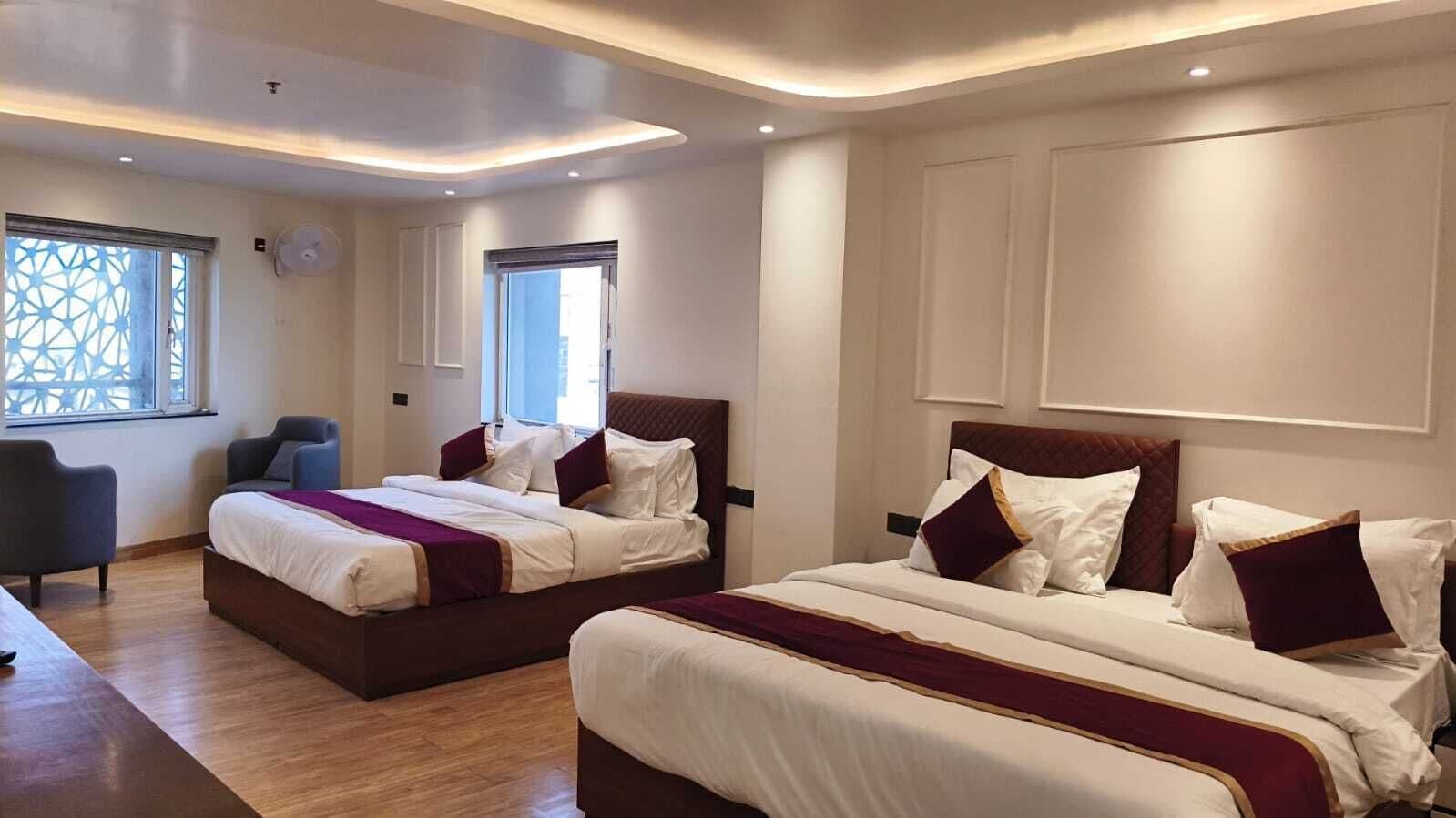 Family Studio Suite | Egyptian cotton sheets, premium bedding, laptop workspace, soundproofing