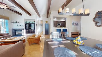 TV connectée, cheminée, espaces bureaux