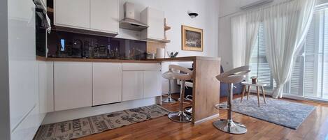 Apartment (One Bedroom Apartment with Sea View) | Private kitchen | Fridge