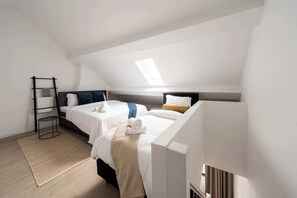 1 bedroom, desk, iron/ironing board, travel cot
