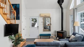 TV, fireplace, offices