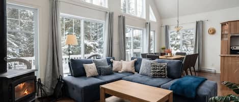 TV, fireplace, offices