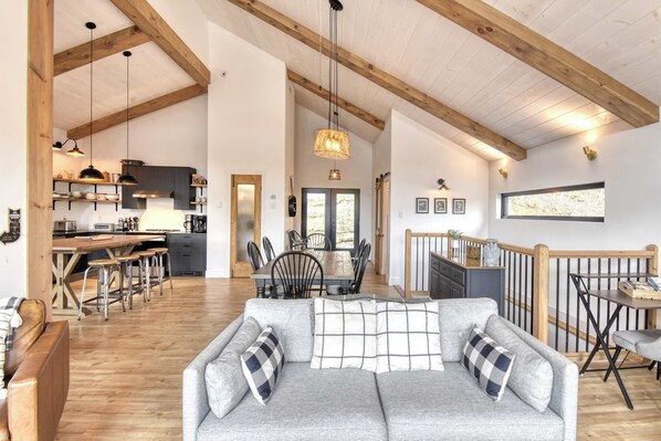 TV, fireplace, table football, books