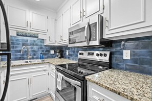 Fridge, microwave, oven, stovetop - Coastal Vista, Steps to Beach/Pool (By Beach Star) (Myrtle Beach)