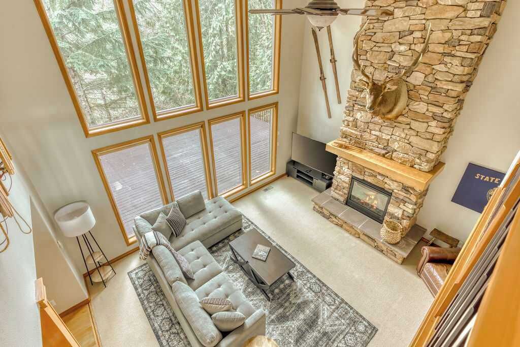 TV, fireplace, video games, DVD player