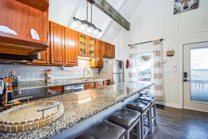 Chalet, 1 Bedroom | Private kitchen | Fridge, oven, coffee/tea maker, electric kettle - Beech Retreat Chalet 3 Bedroom Chalet (Banner Elk)