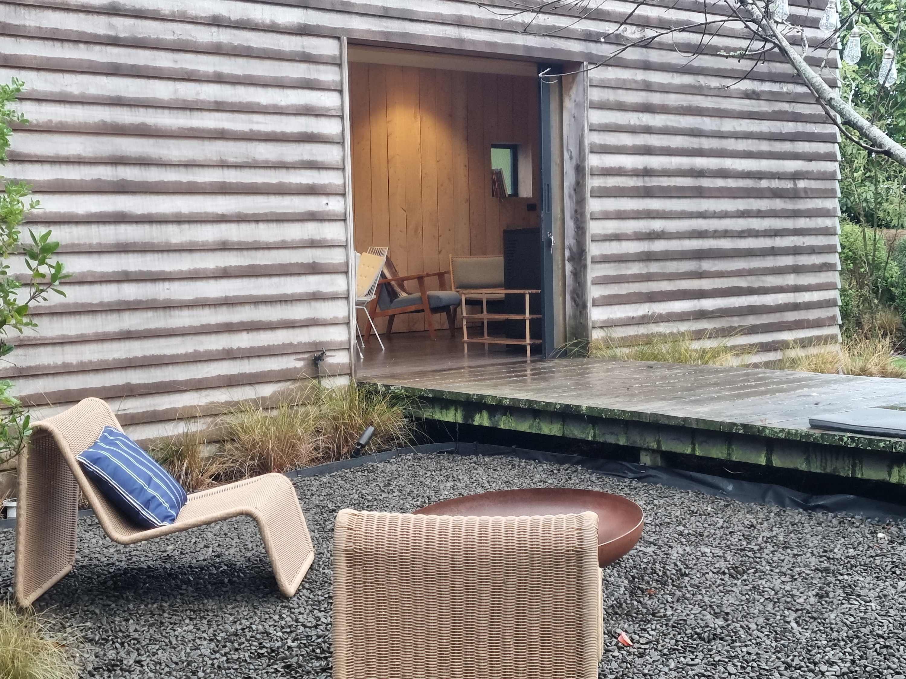 Exterior Seating at the front of the Hut