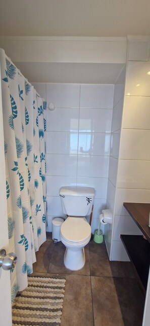 Séchoir à cheveux, serviettes fournies, savon, shampooing