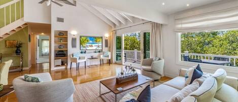 Smart TV, libros, oficina