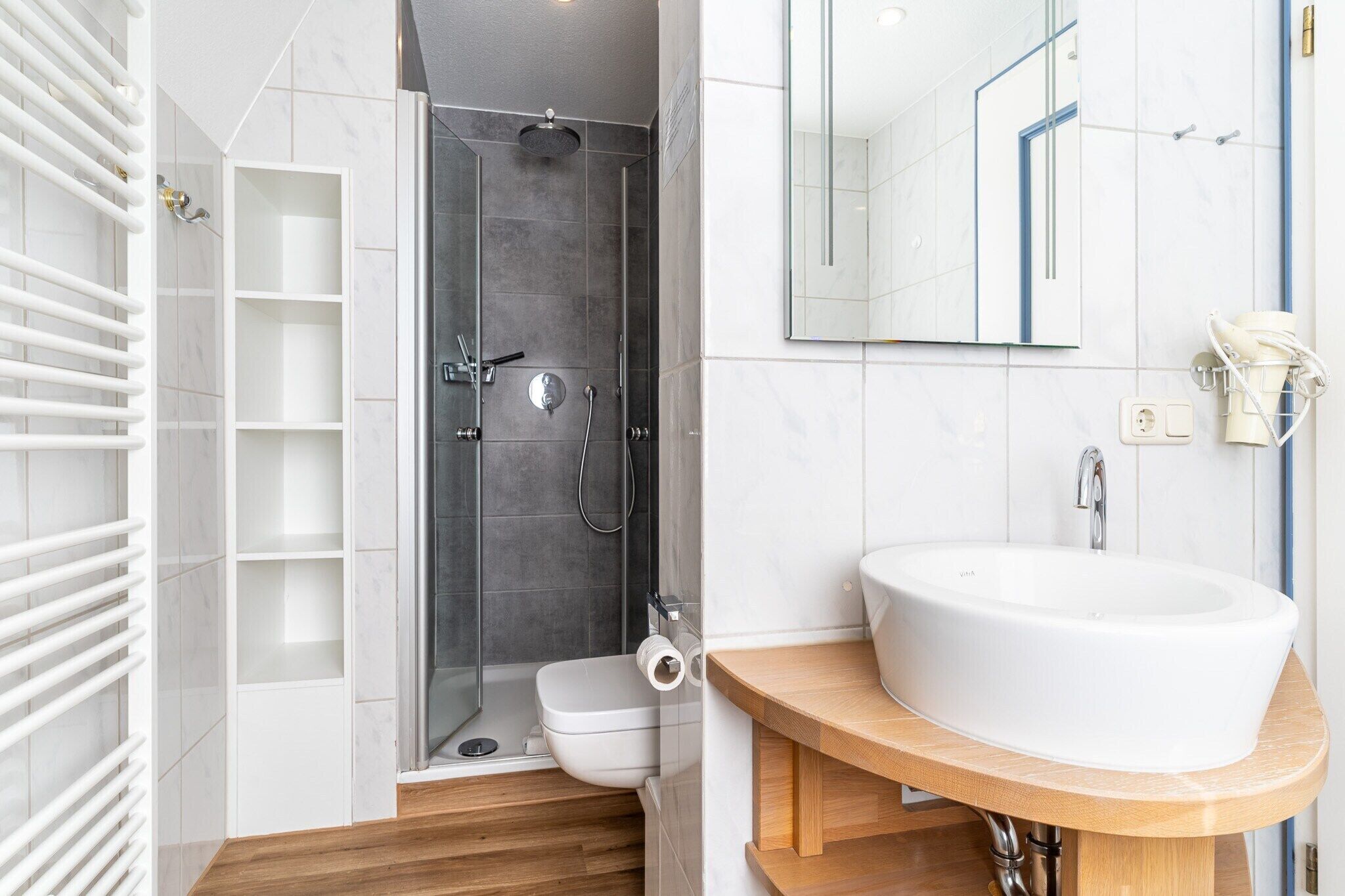Shower, hair dryer