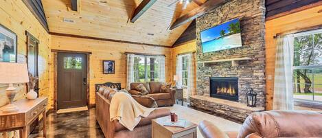 TV connectée, cheminée