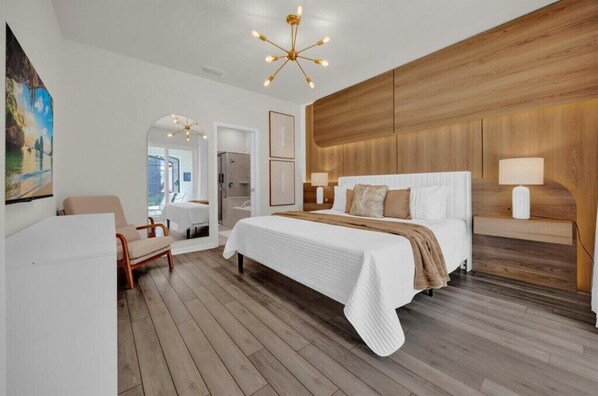 5 habitaciones, tabla de planchar con plancha, wifi y ropa de cama