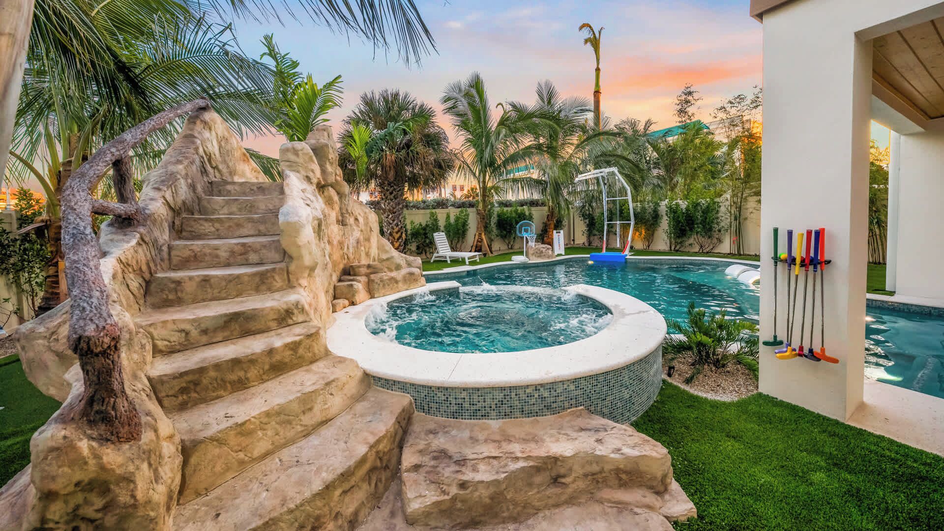 Piscine extérieure, piscine chauffée