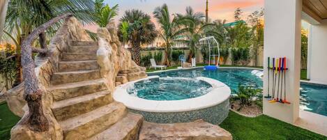 Outdoor pool, a heated pool