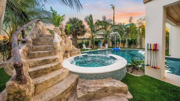 Outdoor pool, a heated pool