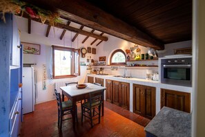 Fridge, oven, dishwasher, coffee/tea maker