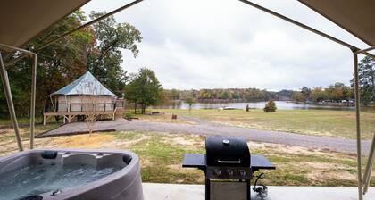Lake Front Luxury Glamping Tent Suite: Hot Tub & Lake Views