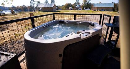 Lake Front Exclusive Glamping Tent: Hot Tub, TV, & Soaking Tub