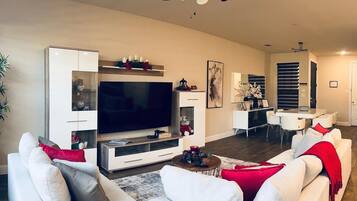 Smart TV, foosball, computer monitors