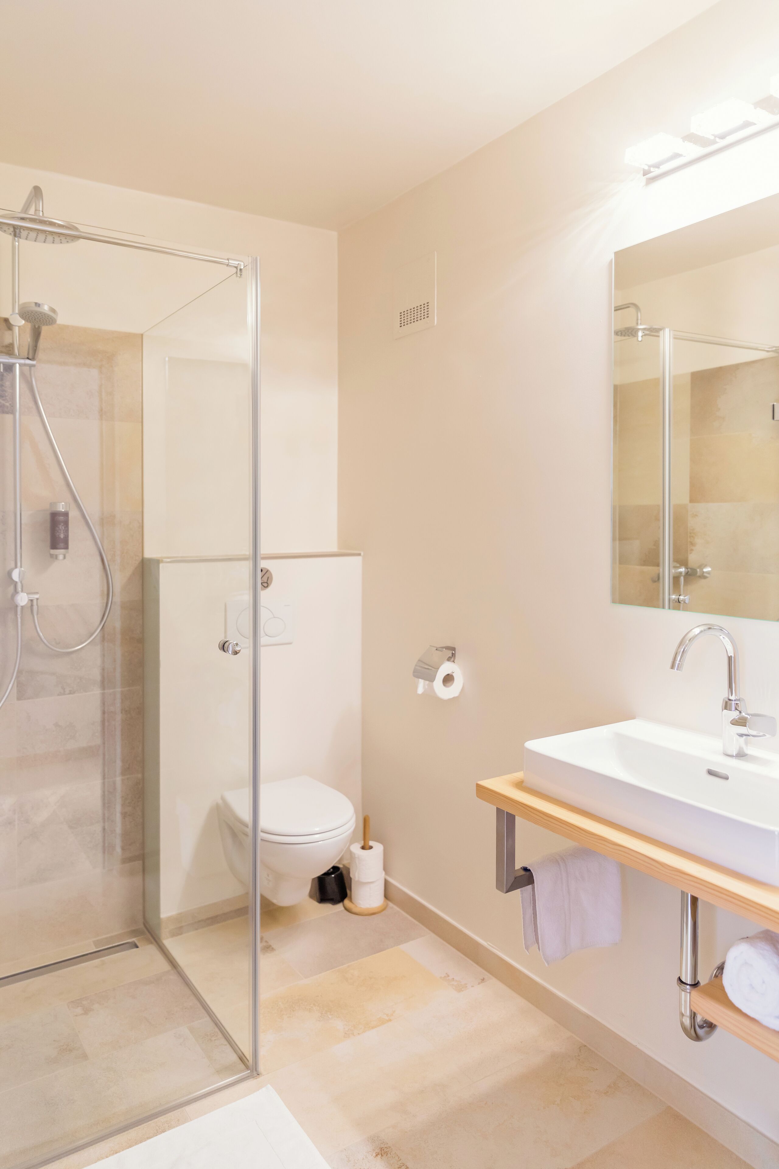 Studio cơ bản, quang cảnh hồ | Phòng tắm | Máy sấy tóc, khăn tắm, dầu gội, giấy vệ sinh 