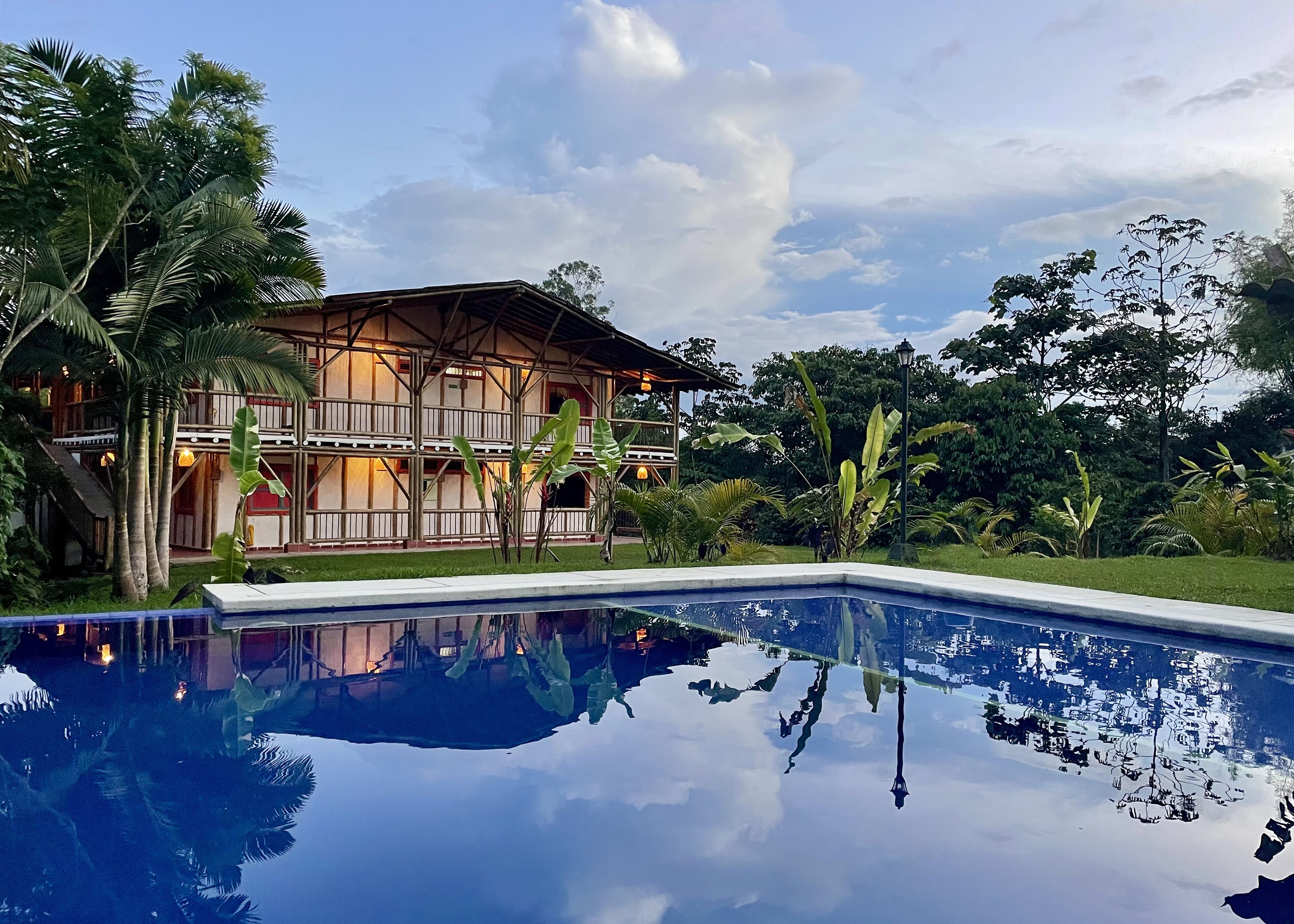 室外游泳池，開放時間為 08:00 至 20:00，提供日光浴躺椅