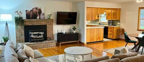 Smart TV, DVD player, video library, computer monitors