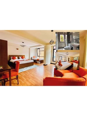 Unclassified image, 4 of 7, button - Spacious large family room with two beds and sofa (Kathmandu)