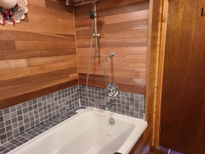 Cabin, 2 Bedrooms, Smoking, Fireplace | Bathroom - Two Bedroom Real Log Cabin With Wifi and EV Char ger (Deming)