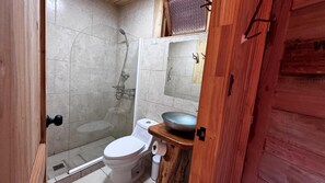 Superior Room, River View | Bathroom | Shower, hair dryer, towels, soap